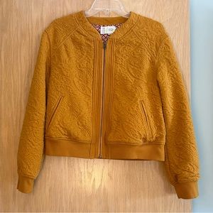 Mustard Bomber Jacket Sweater - Size M